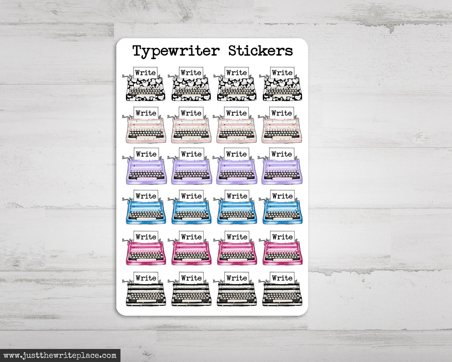 Pretty Typewriter Stickers