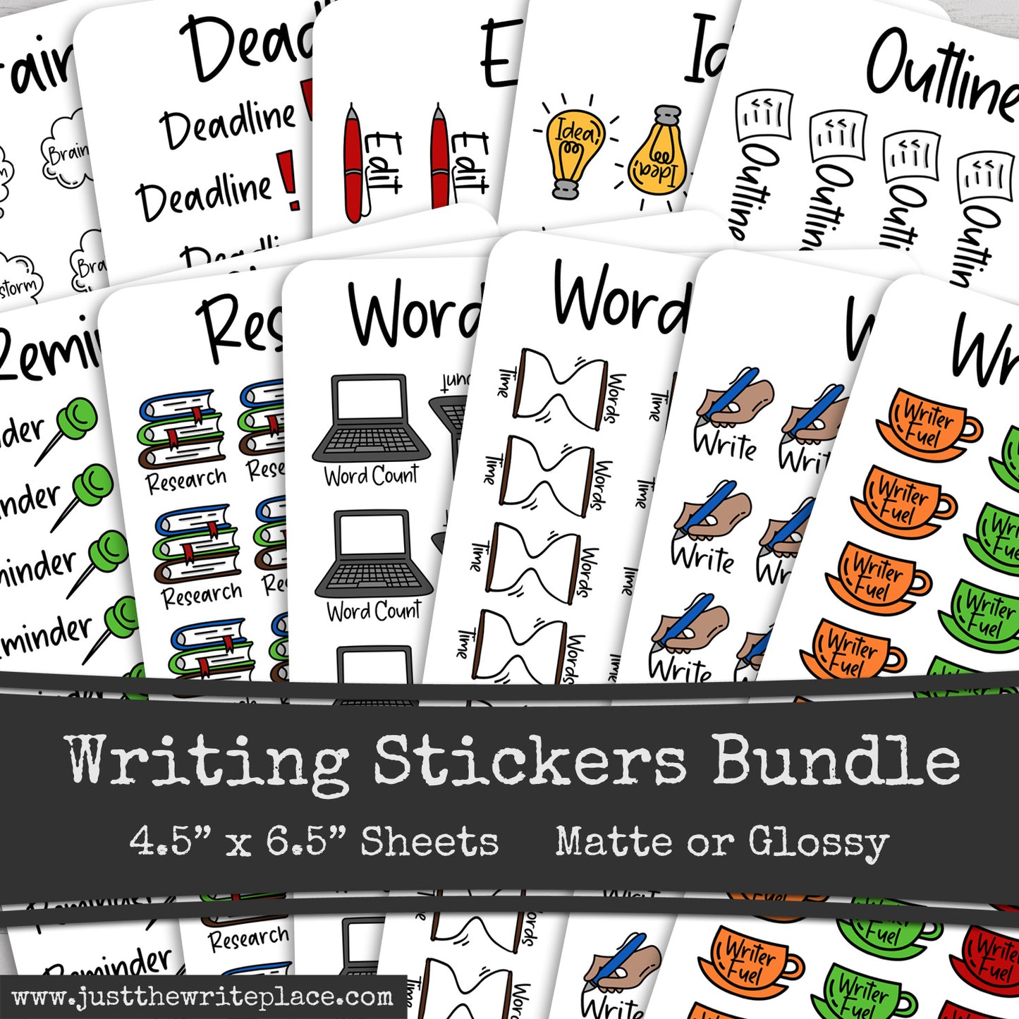 Writing Planner Stickers Bundle