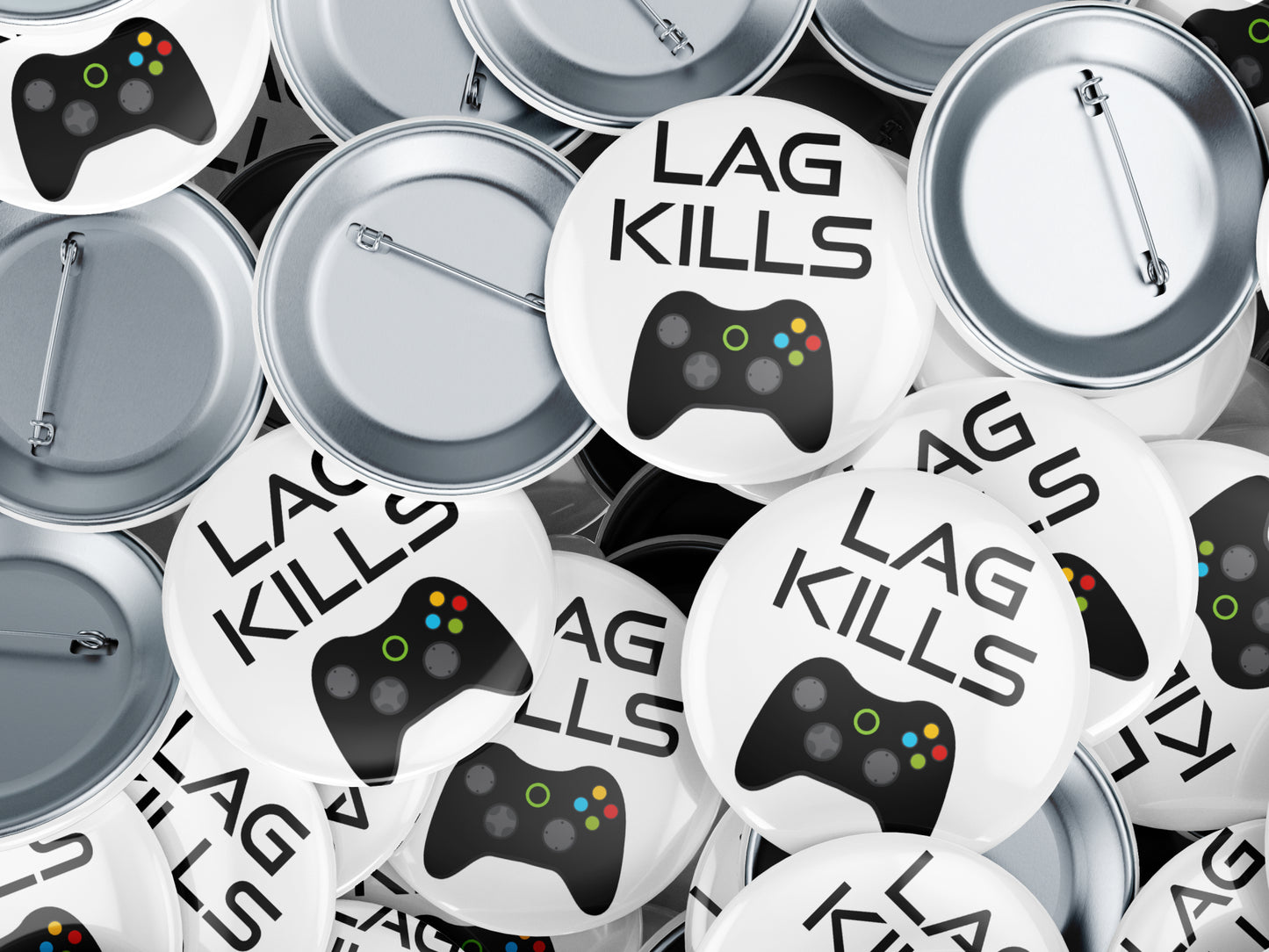Lag Kills Gamer Button Pin or Magnet
