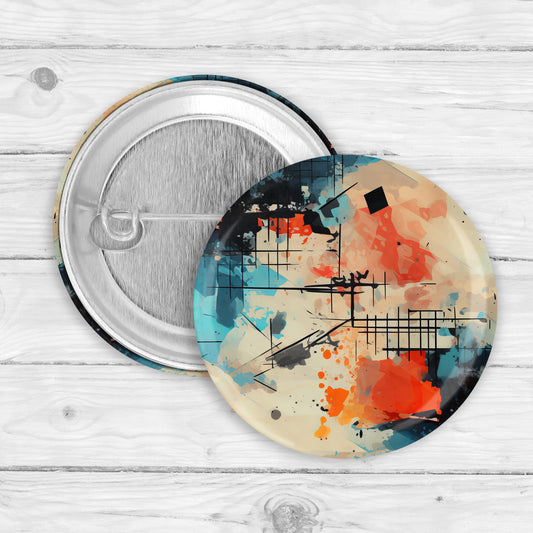 Abstract Grunge Button Pin or Magnet