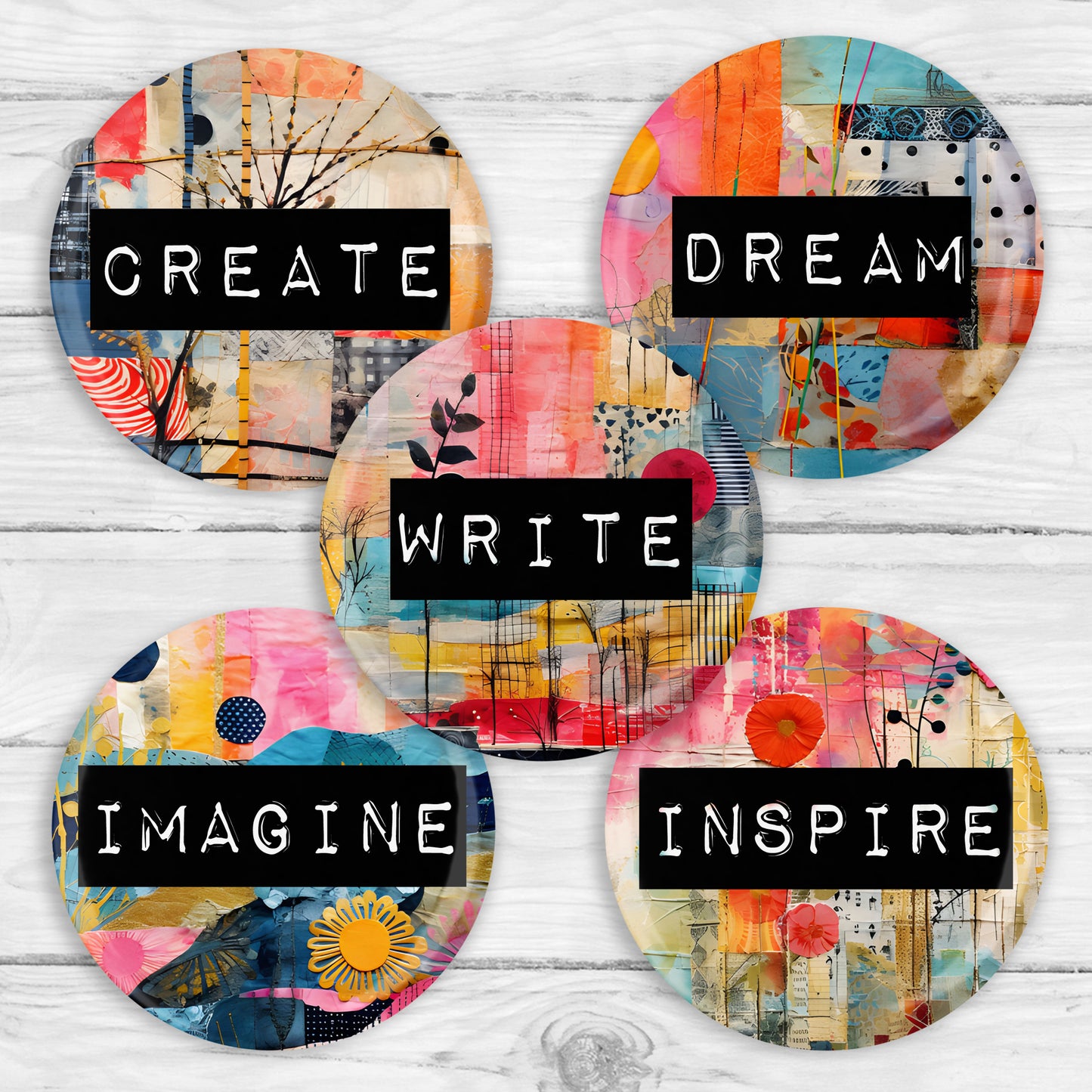 Writer Words Button Pin or Magnet