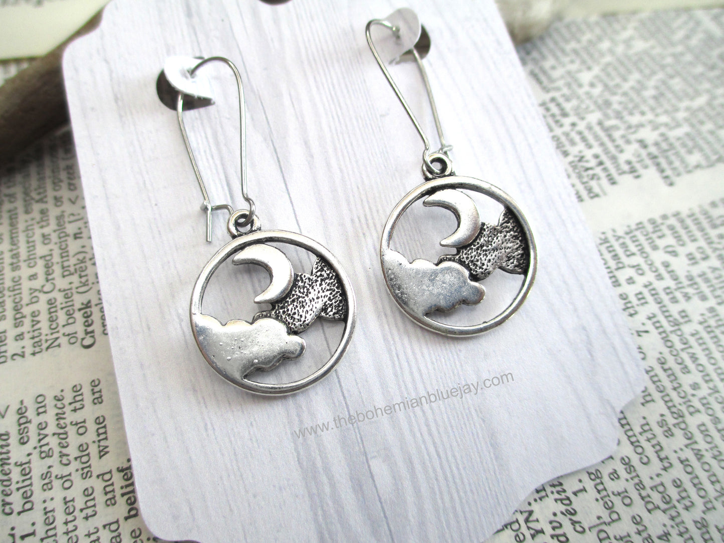 Moon and Clouds Charm Earrings