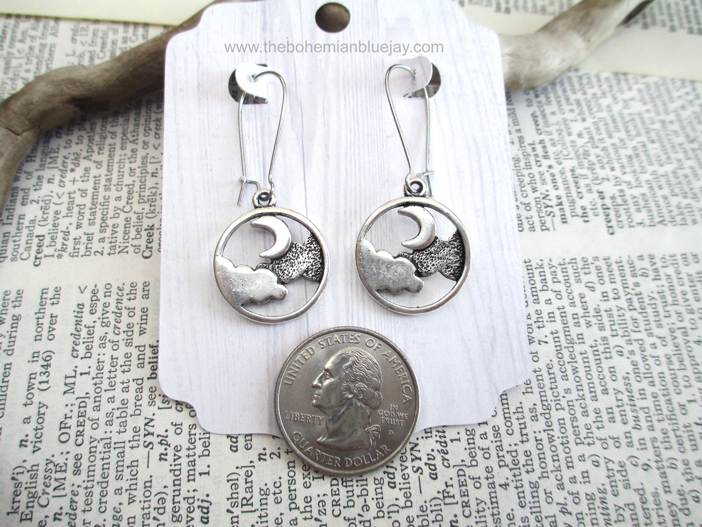 Moon and Clouds Charm Earrings