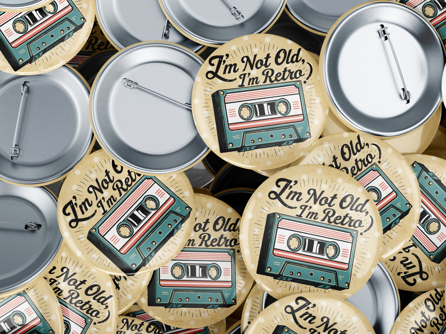 Not Old, Retro Button Pin or Magnet