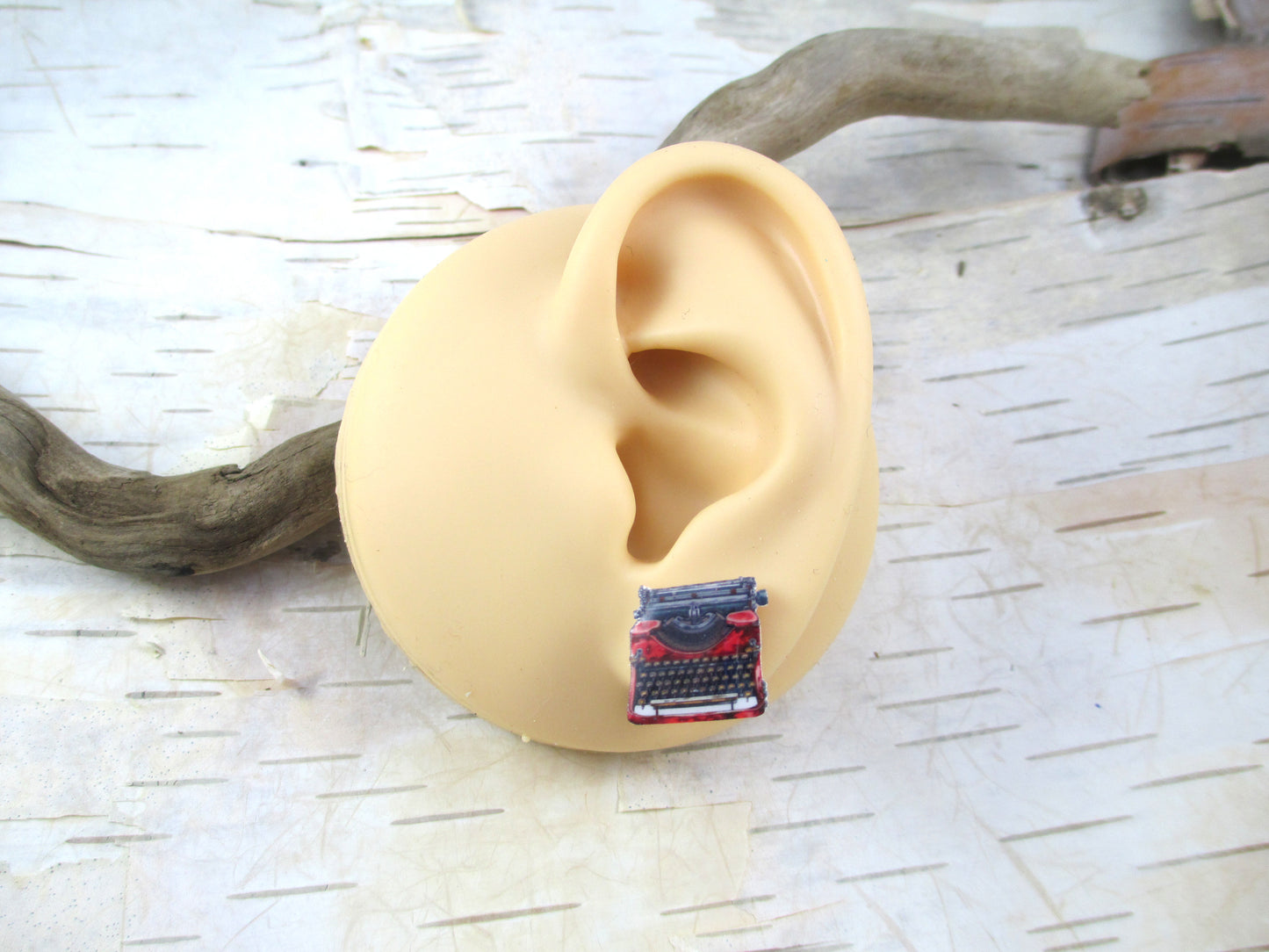 Red Typewriter Earrings