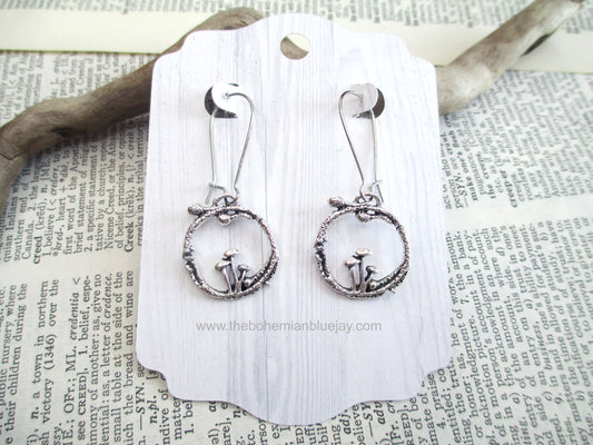 Round Mushroom Charm Earrings