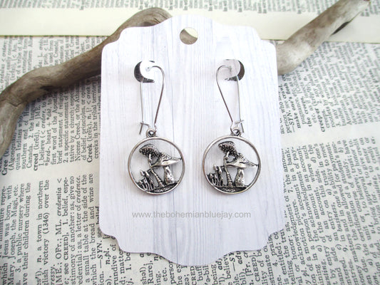 Round Mushroom Charm Earrings