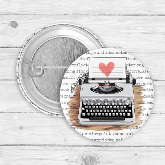 Typewriter Button Pin or Magnet