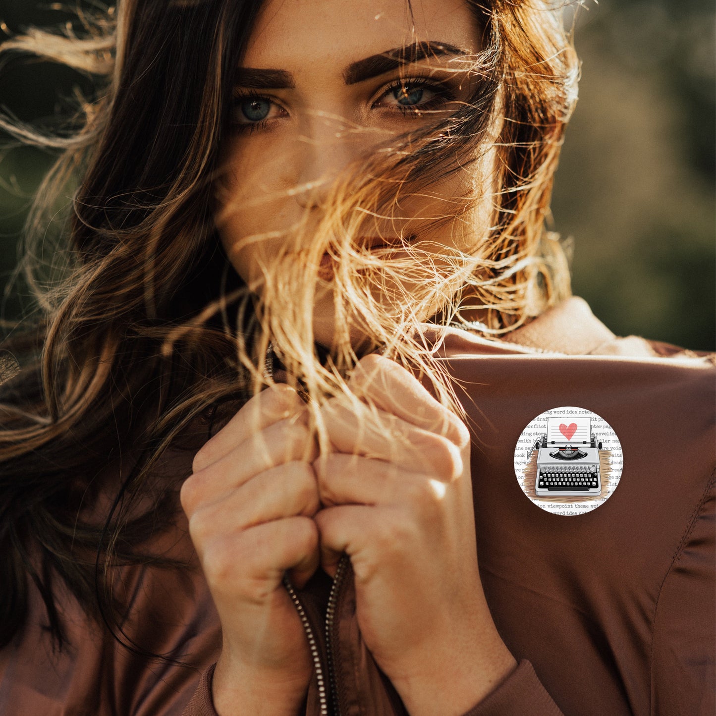 Typewriter Button Pin or Magnet