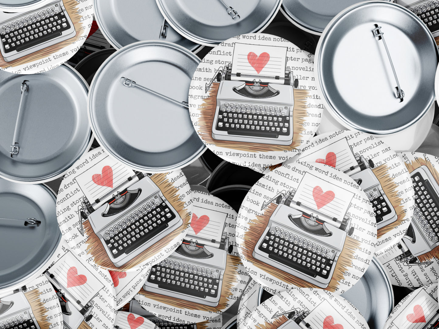 Typewriter Button Pin or Magnet