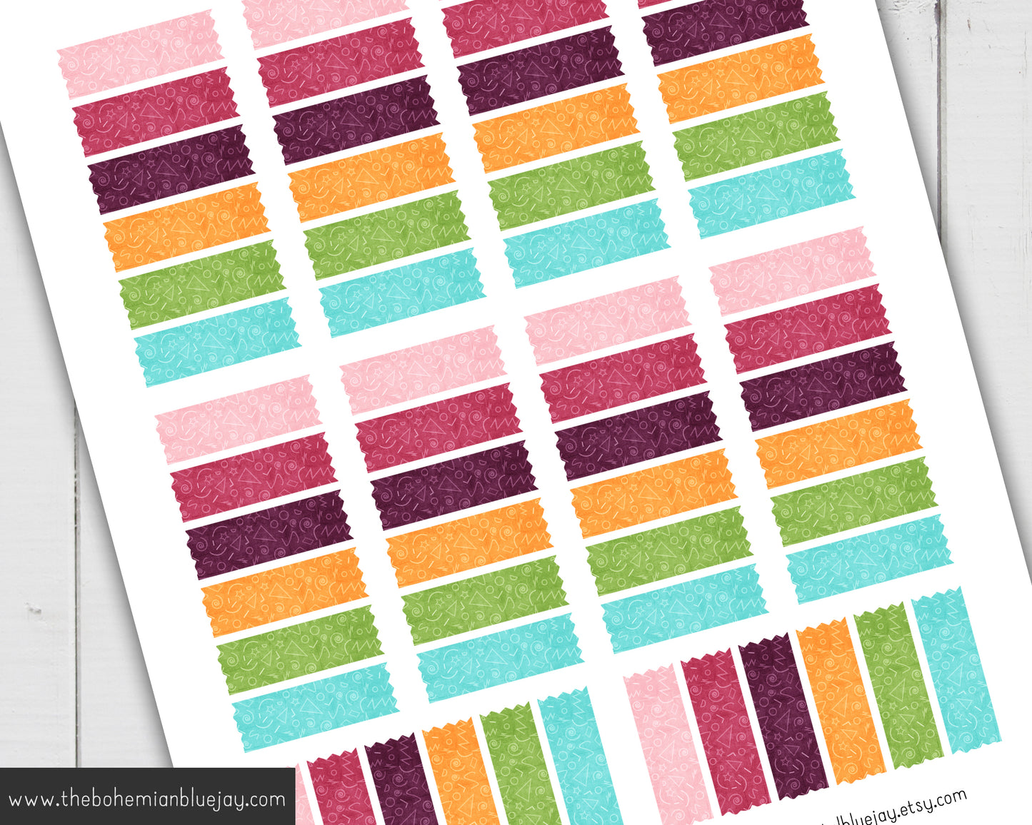 Printable Washi Tape Stickers