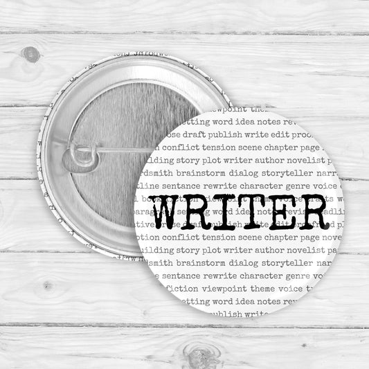 Writer Words Button Pin or Magnet