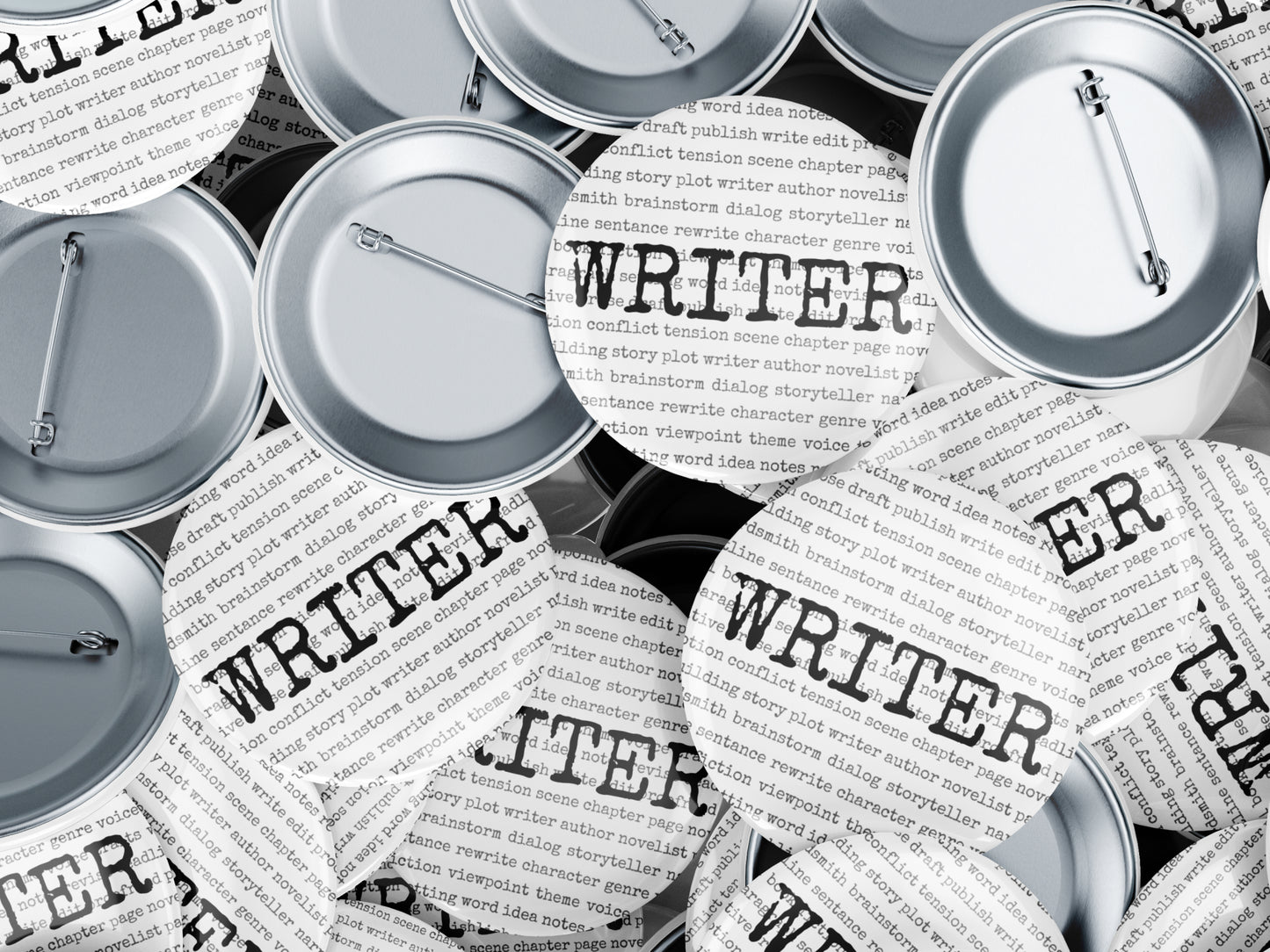 Writer Words Button Pin or Magnet