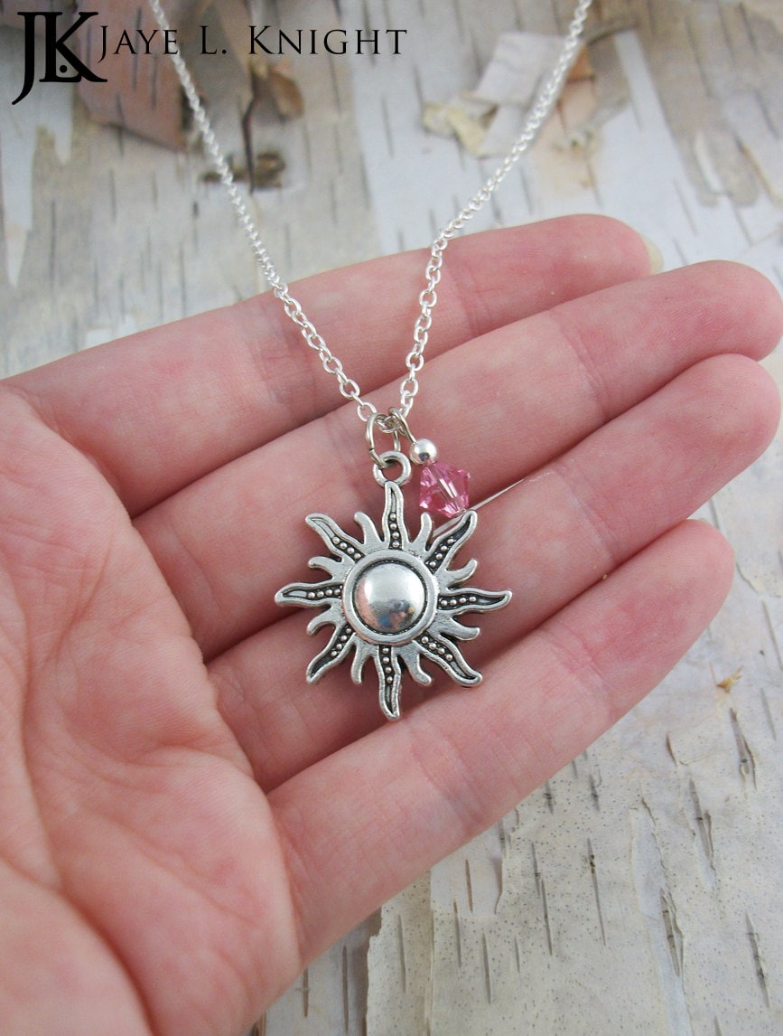 Rapunzel Silver Sun Charm Necklace
