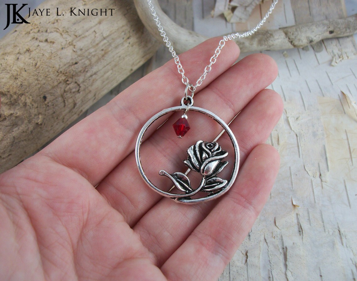 Beauty and the Beast Rose Necklace