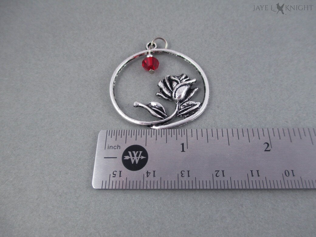 Beauty and the Beast Rose Necklace