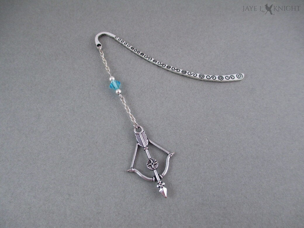Silver Bow and Arrow Bookmark