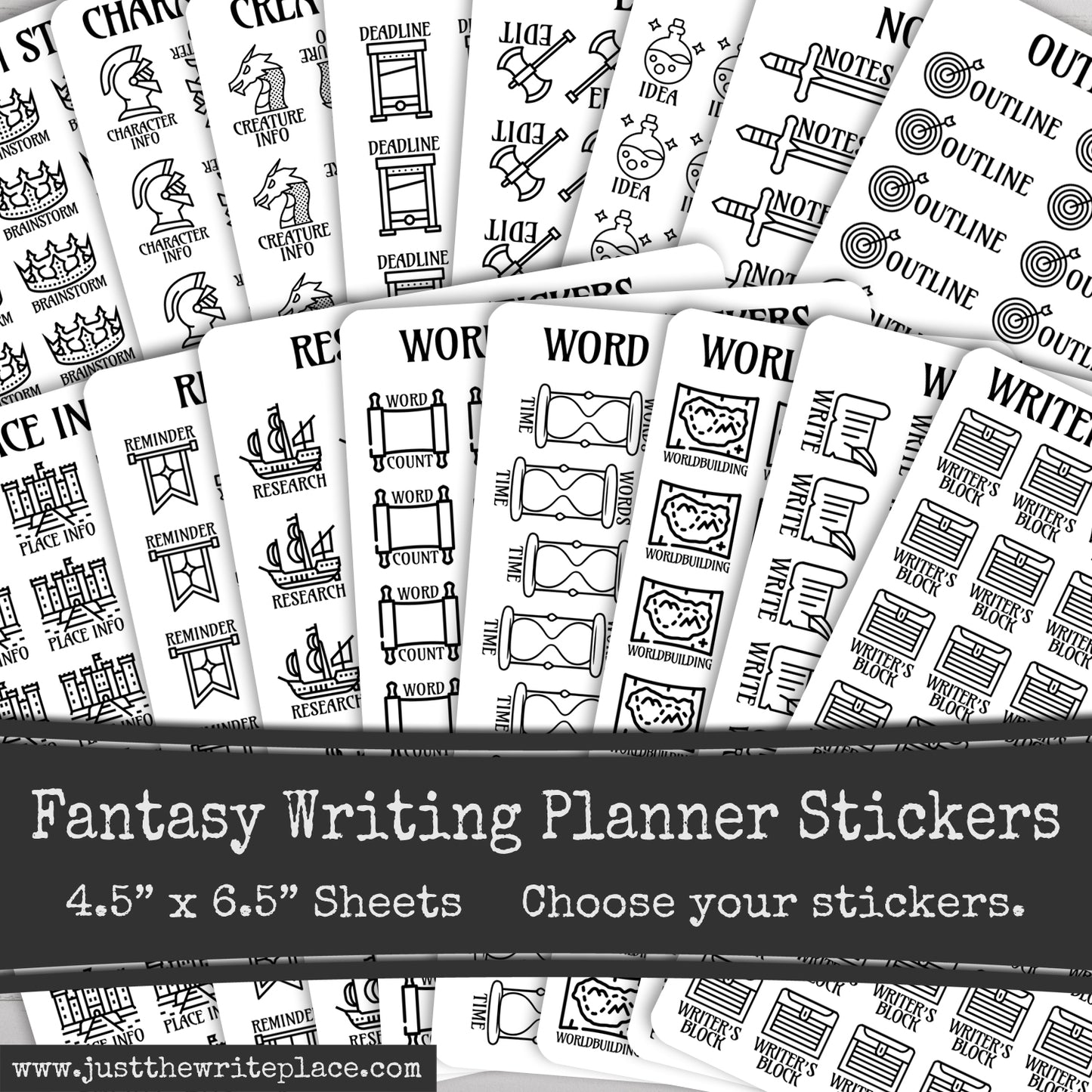 Fantasy Writing Planner Stickers