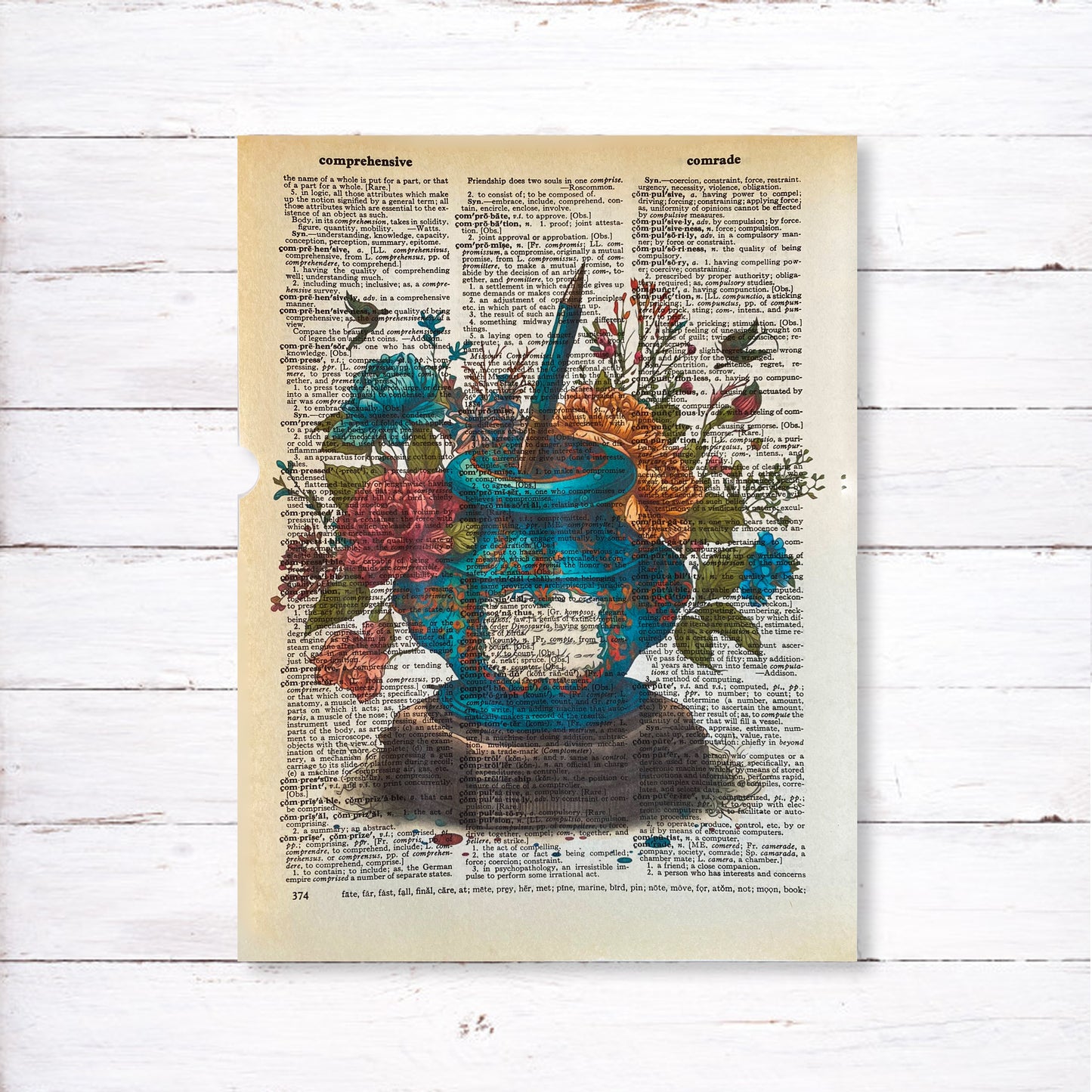 Recycled Vintage Dictionary Page Art Print - Inkwell