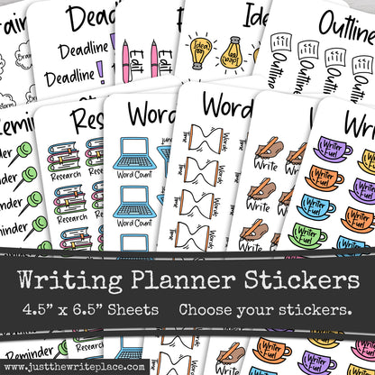 Writing Planner Stickers - Pastel