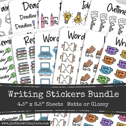 Writing Planner Stickers Bundle - Pastel