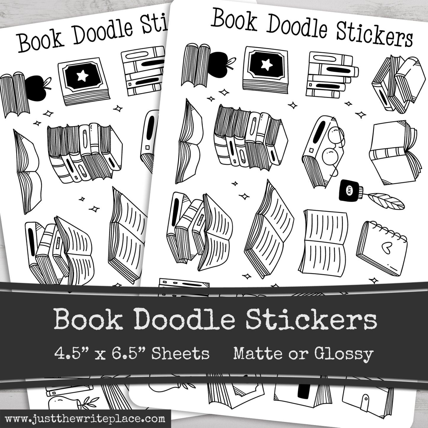 Book Doodle Stickers