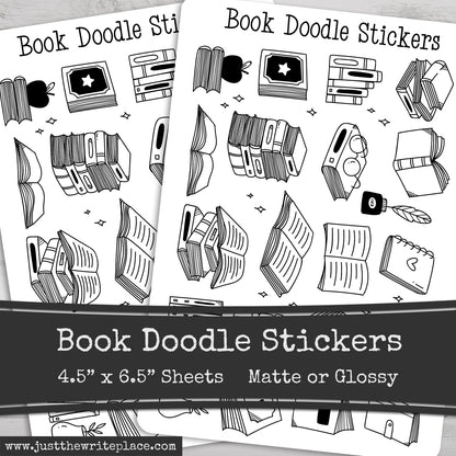 Book Doodle Stickers