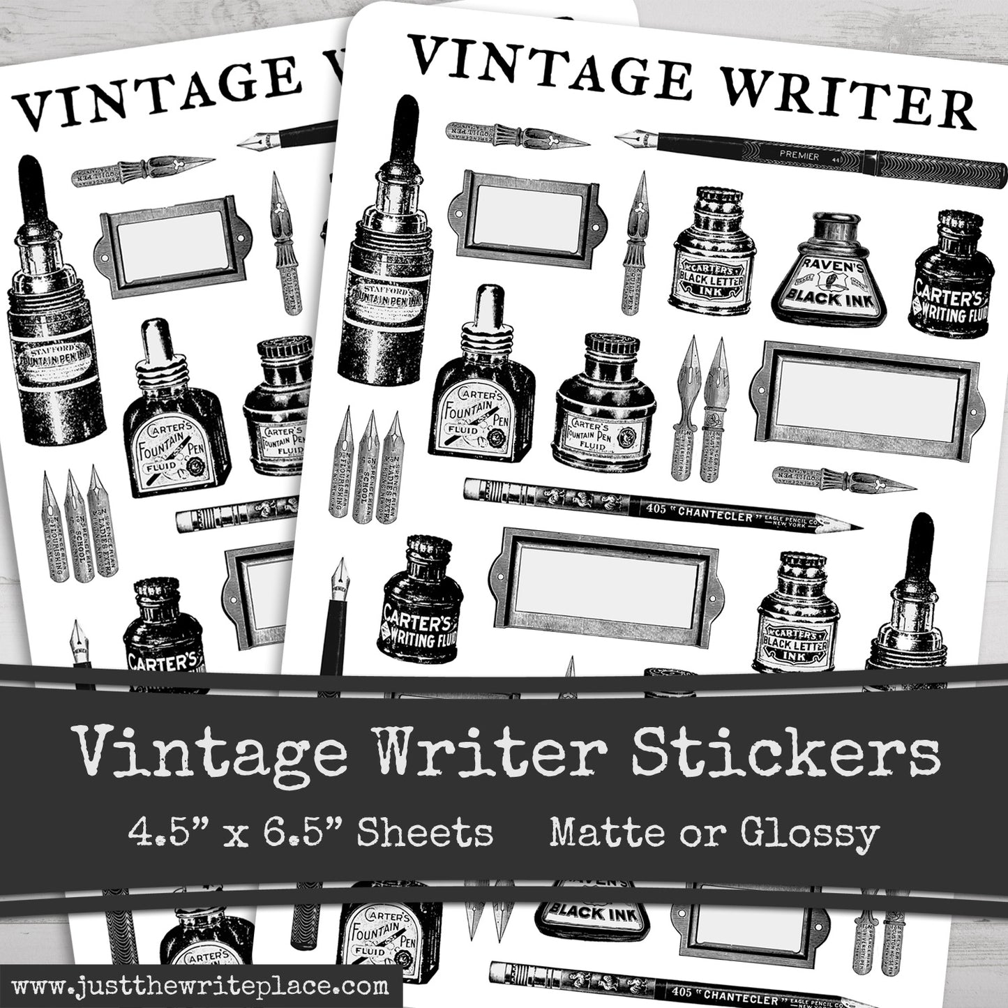 Vintage Writer Stickers