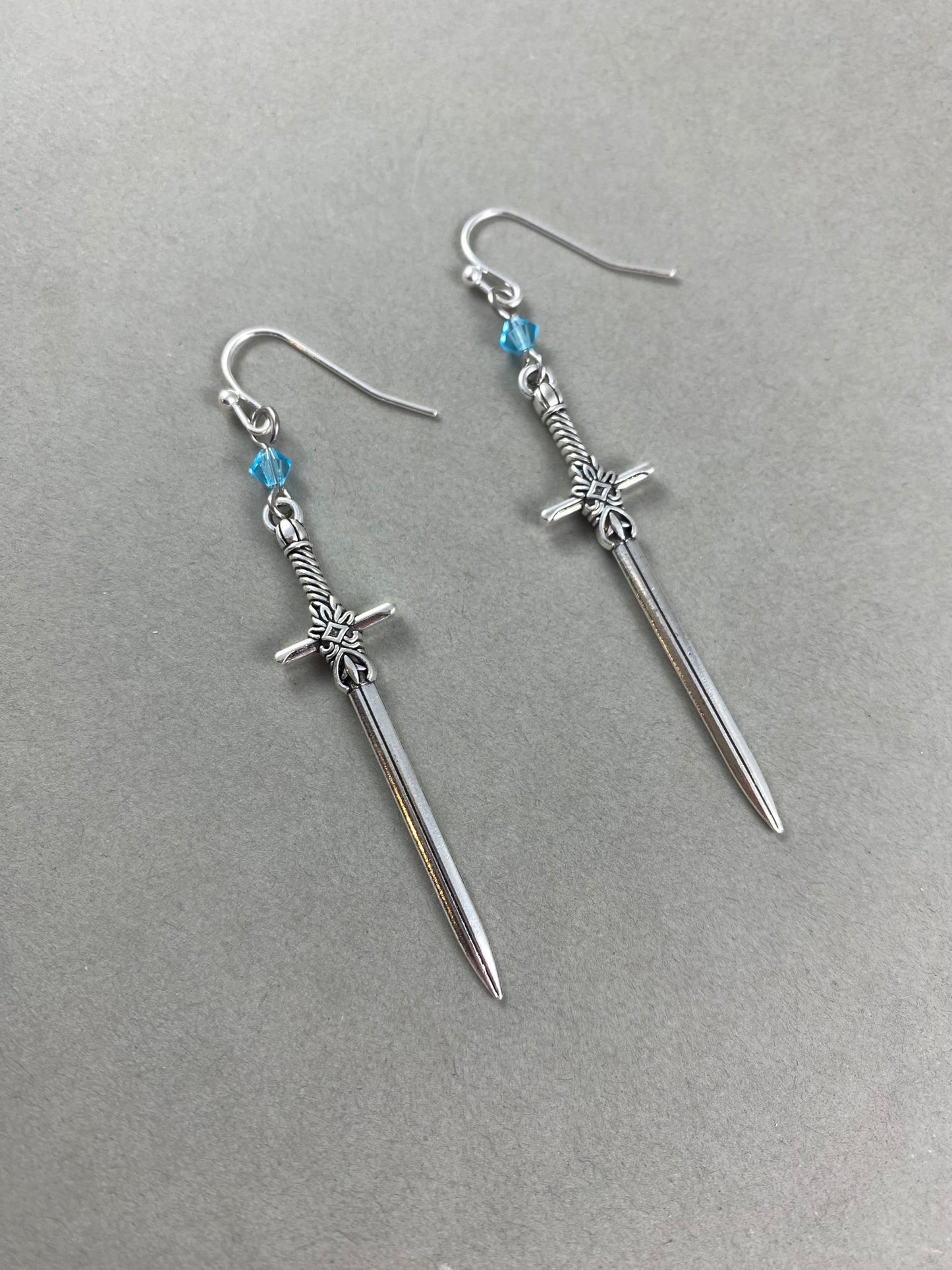 Silver Sword Earrings