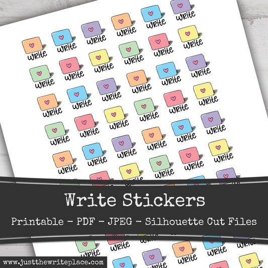 Printable Write Writer Planner Stickers