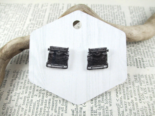 Black Typewriter Earrings