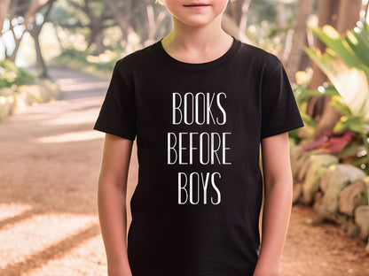 Books Before Boys Kids Shirt