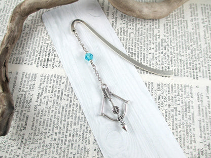 Silver Bow and Arrow Bookmark