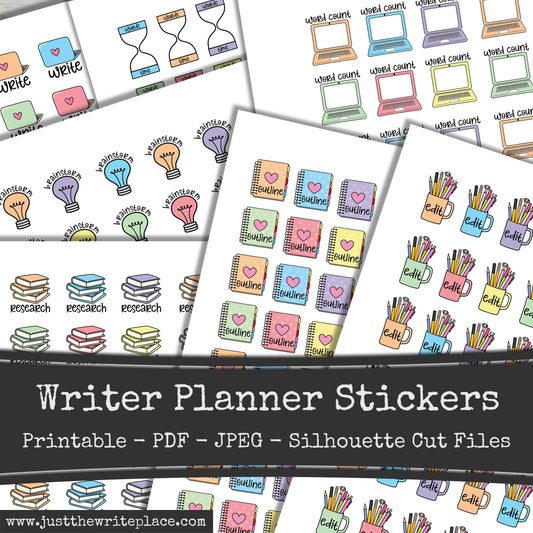 Printable Writer Planner Stickers Bundle