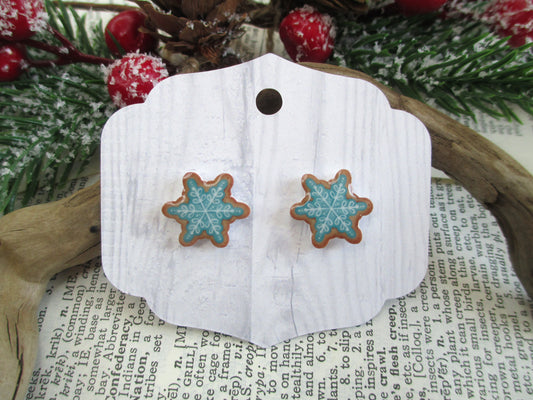 Christmas Cookie Snowflake Earrings