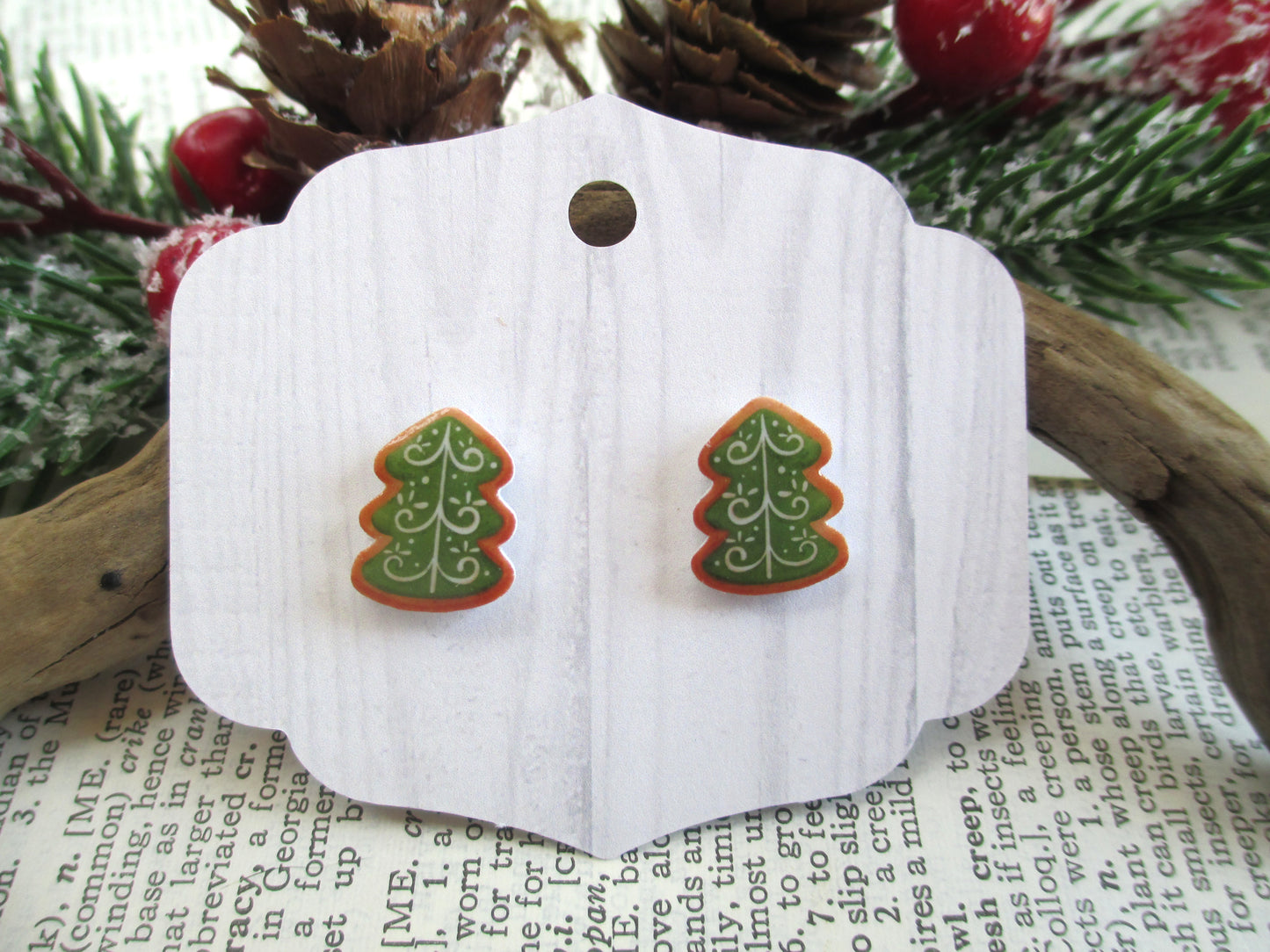 Christmas Tree Cookie Earrings