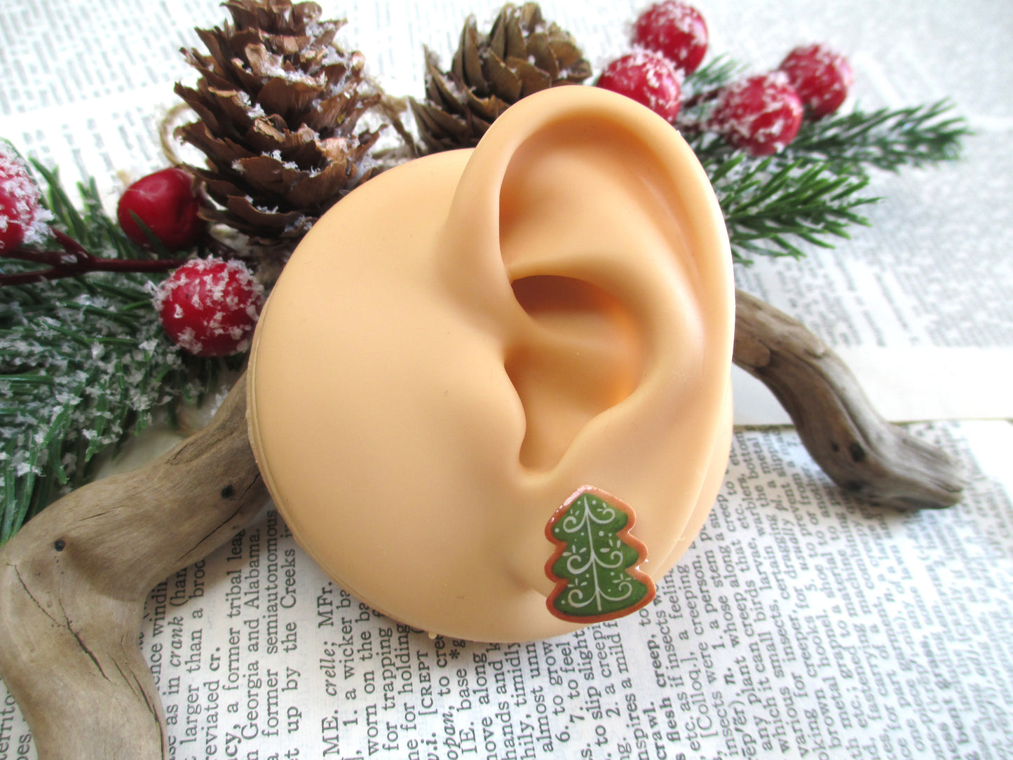 Christmas Tree Cookie Earrings