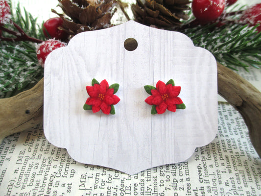 Poinsettia Christmas Earrings