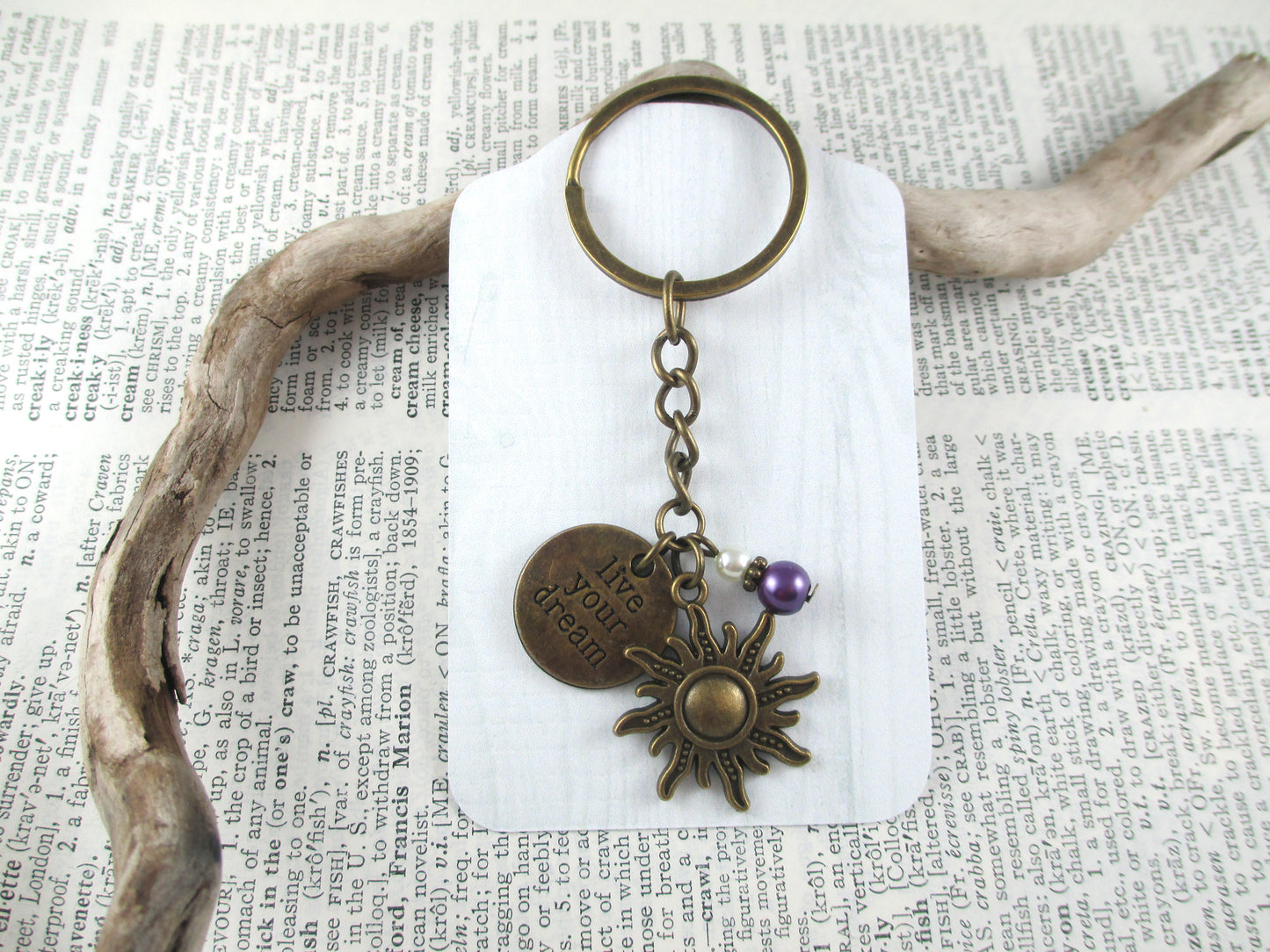 Bronze Rapunzel Live Your Dream Keychain