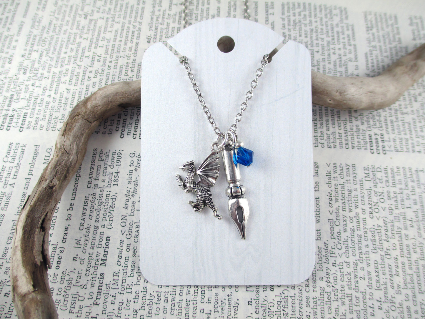 Fantasy Writer Dragon Necklace