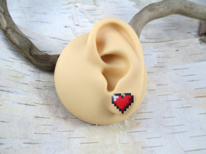 Video Game Health Heart Earrings