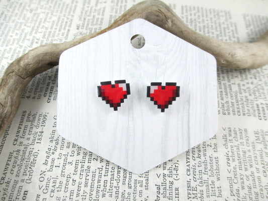 Video Game Health Heart Earrings