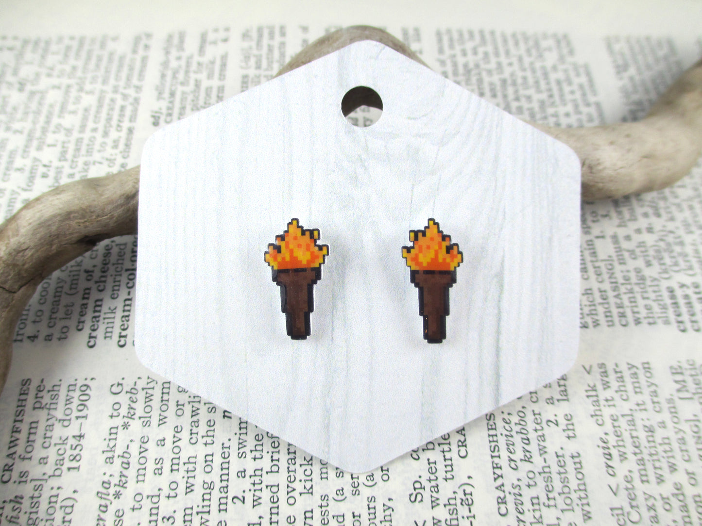 Video Game Torch Earrings