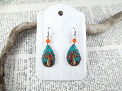 Teardrop Dragon Earrings