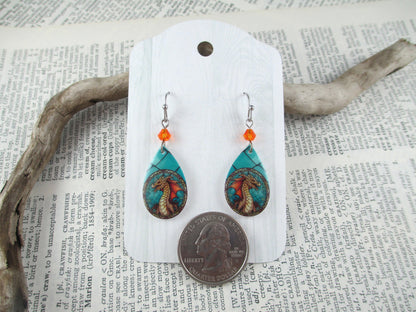 Teardrop Dragon Earrings