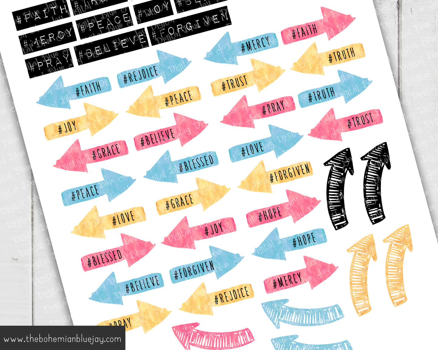 Printable Hashtag Bible Journal Stickers