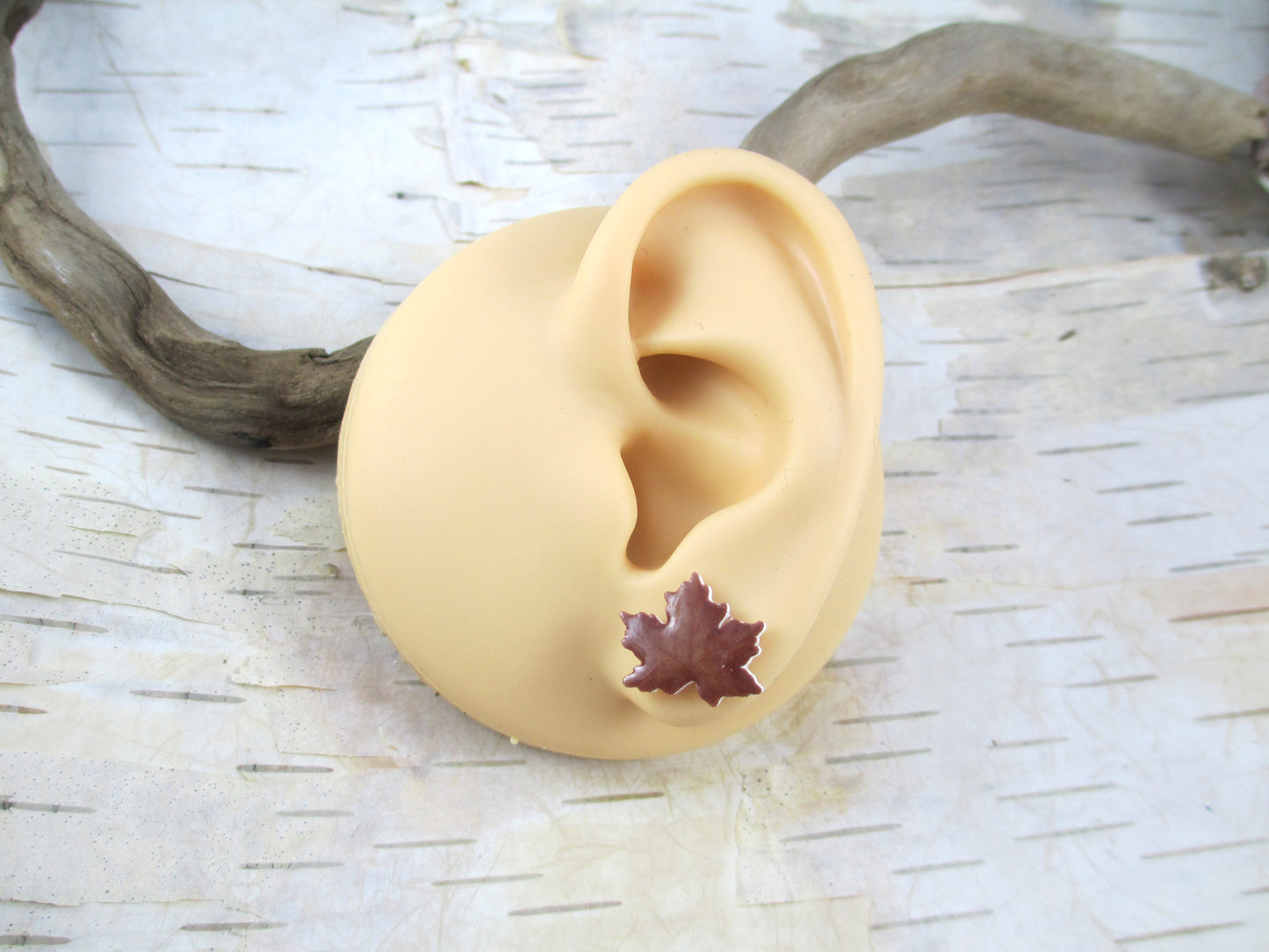 Brown Maple Leaf Earrings