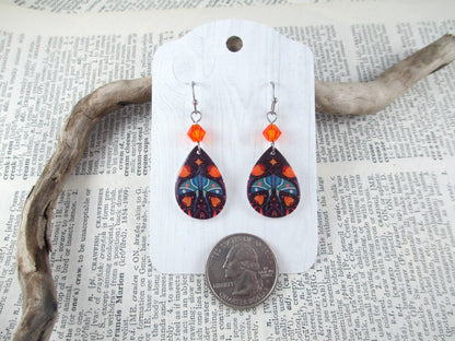 Purple Luna Moth Earrings