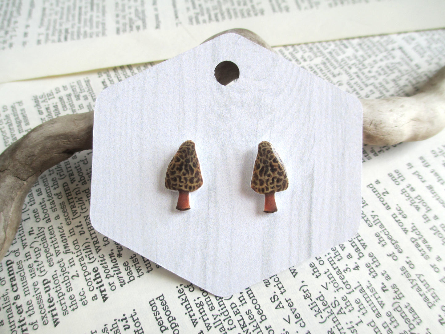 Morel Mushroom Earrings