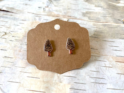 Morel Mushroom Earrings